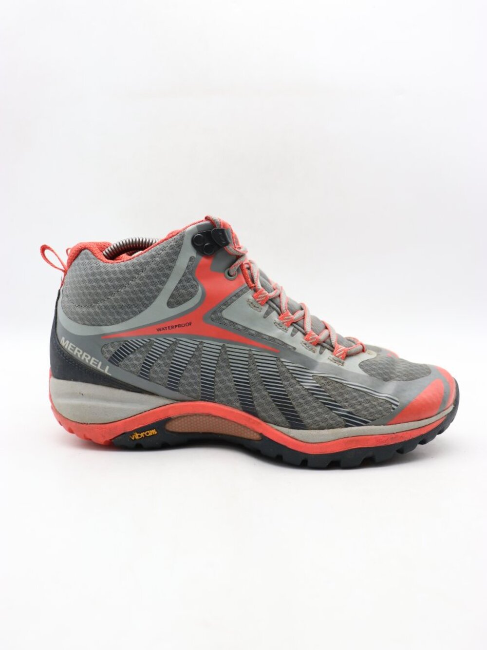 Merrell Siren Edge Mid Waterproof Hiking Women's Size 10 Vibram Trail Coral Grey